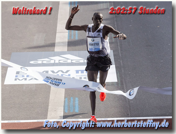 Dennis Kimetto luft Weltrekord 2:02:57 Stunden